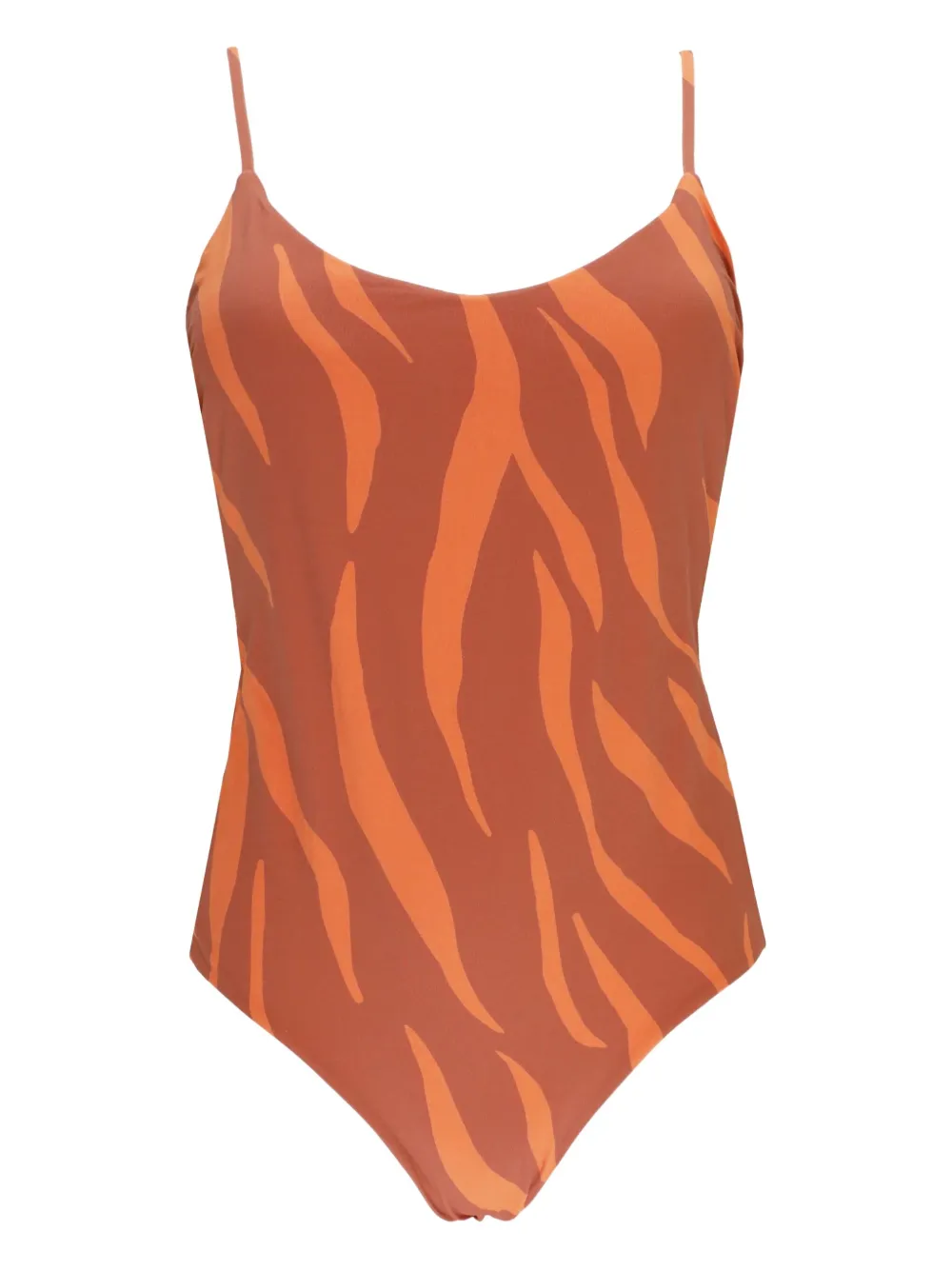 zebra-print swimsuit