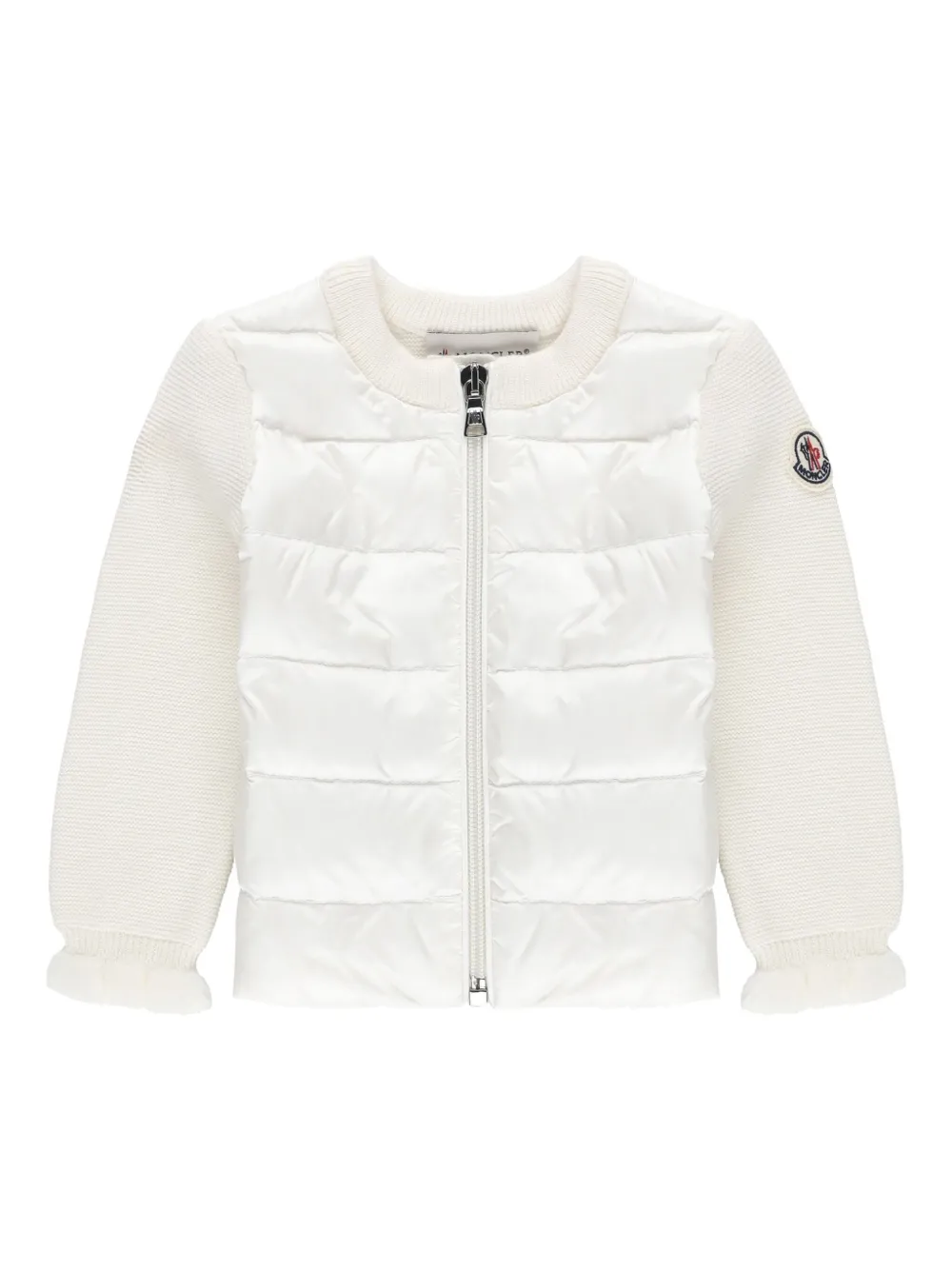 Moncler Enfant Vest met logopatch en ruches Wit