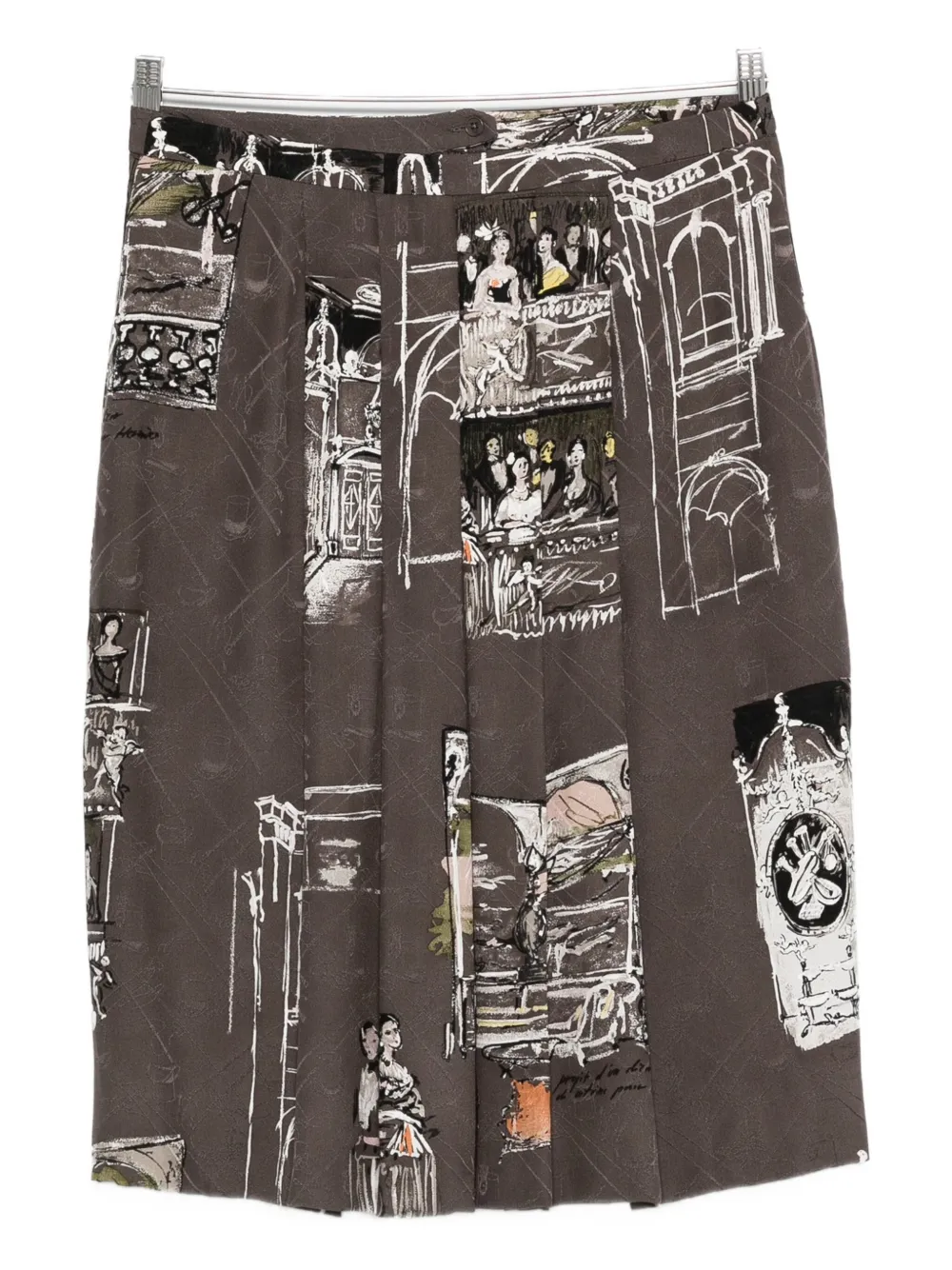 Hermès Pre-Owned Gonna plissettata anni '90 - Marrone