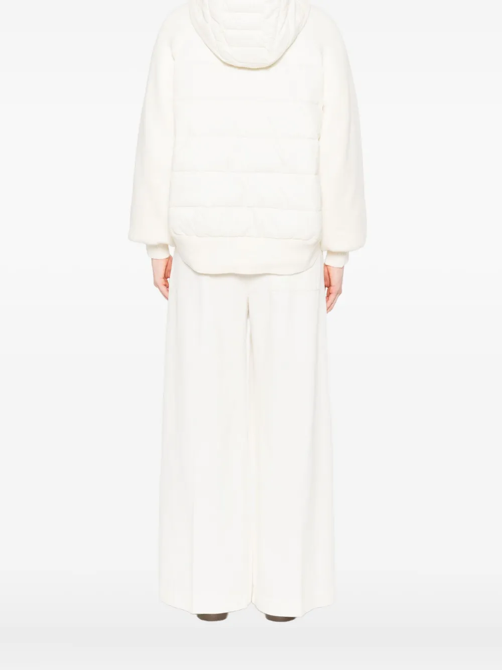 Twinset Twin-set Hooded White Polyamide Jacket In Neutral