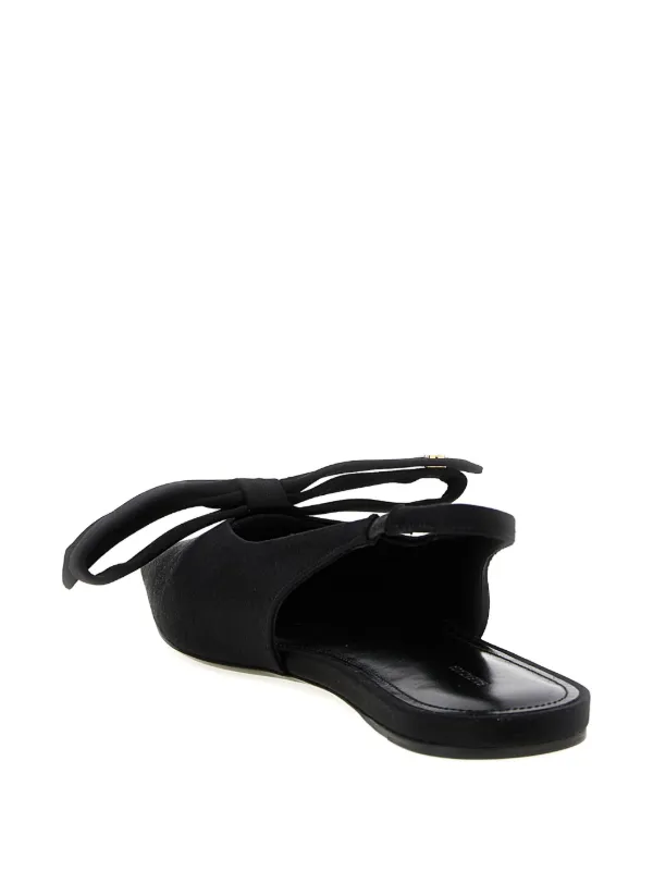 Balenciaga Nano Bow Slingback Flat Pumps | Black | FARFETCH