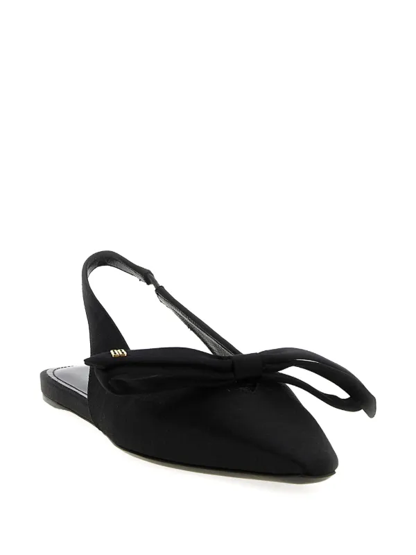 【送料込】BALENCIAGA★Nano Bow Sling フラットサンダル Balenciaga Nano Bow Slingback Flat Pumps | Black | FARFETCH
