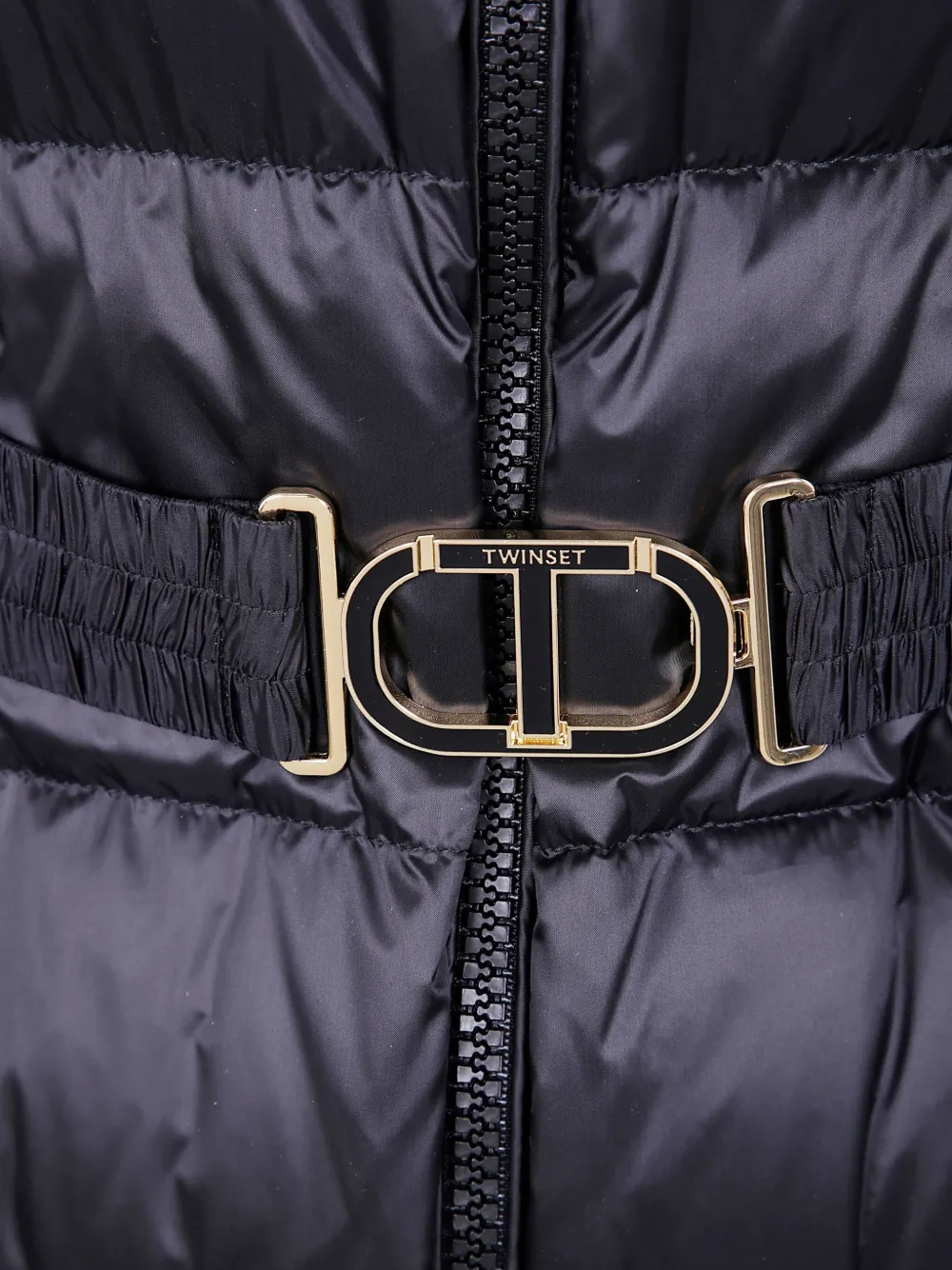 TWINSET Jas met capuchon en uitgesneden details Zwart