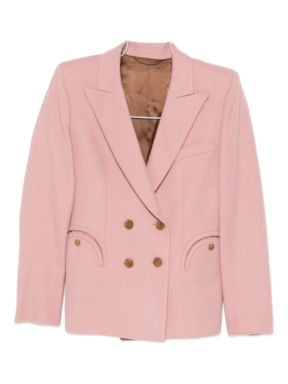 double-breasted round-pockets blazer
