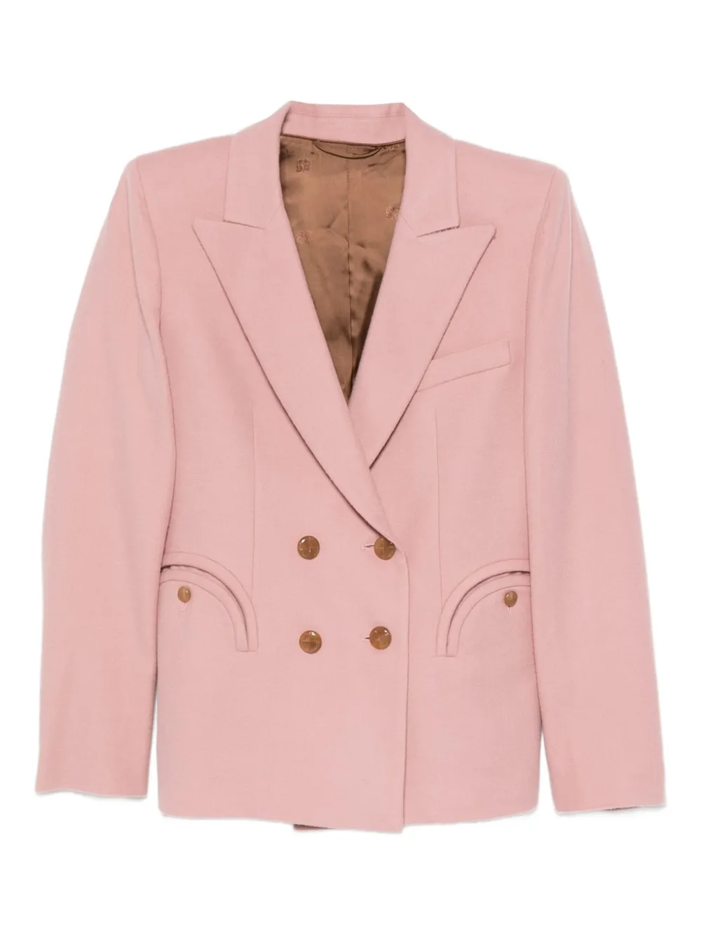 double-breasted round-pockets blazer