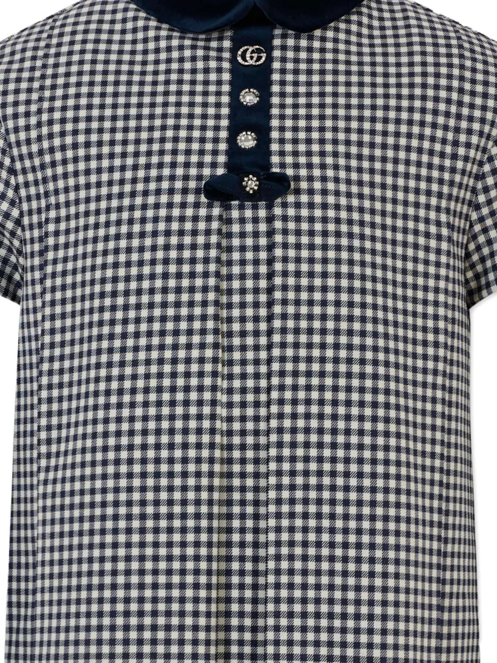 Gucci Kids Midi-jurk met gingham ruit Blauw