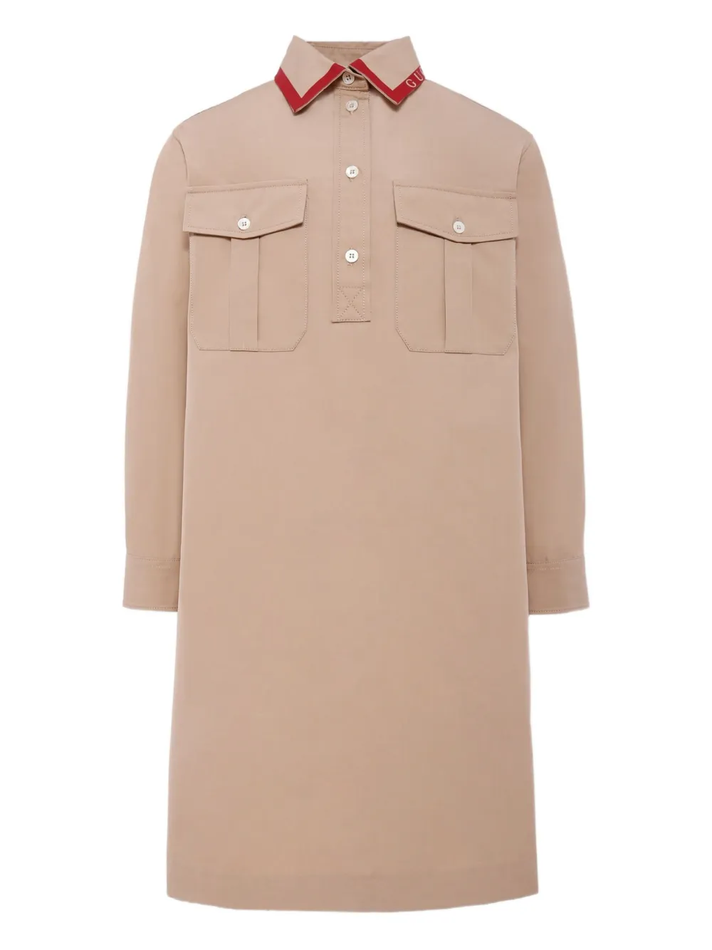 Gucci Kids long-sleeve pocket dress Beige