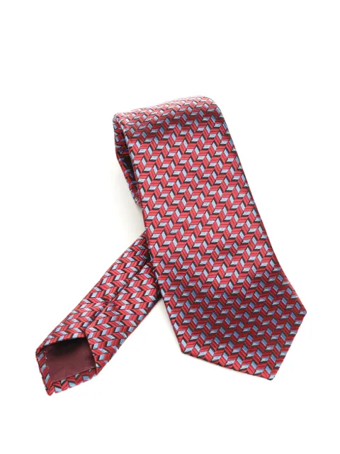 Giorgio Armani geometric-pattern silk tie
