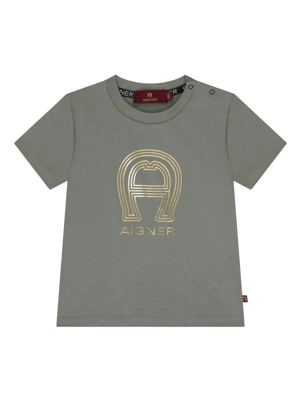 Aigner Kids horseshoe-logo T-shirt Grijs