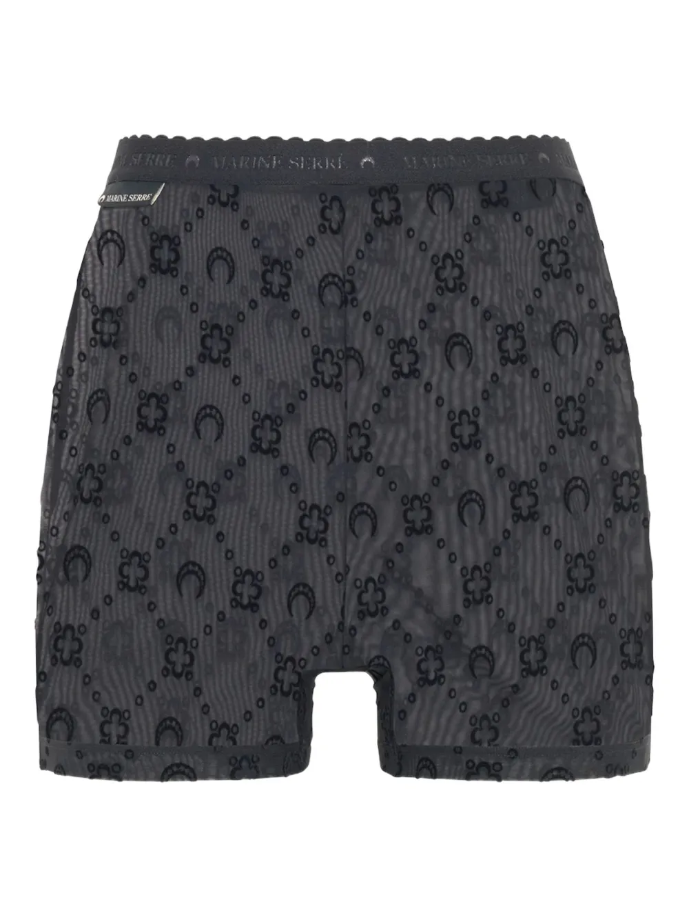 Marine Serre Flock-print Mesh Shorts In Multi