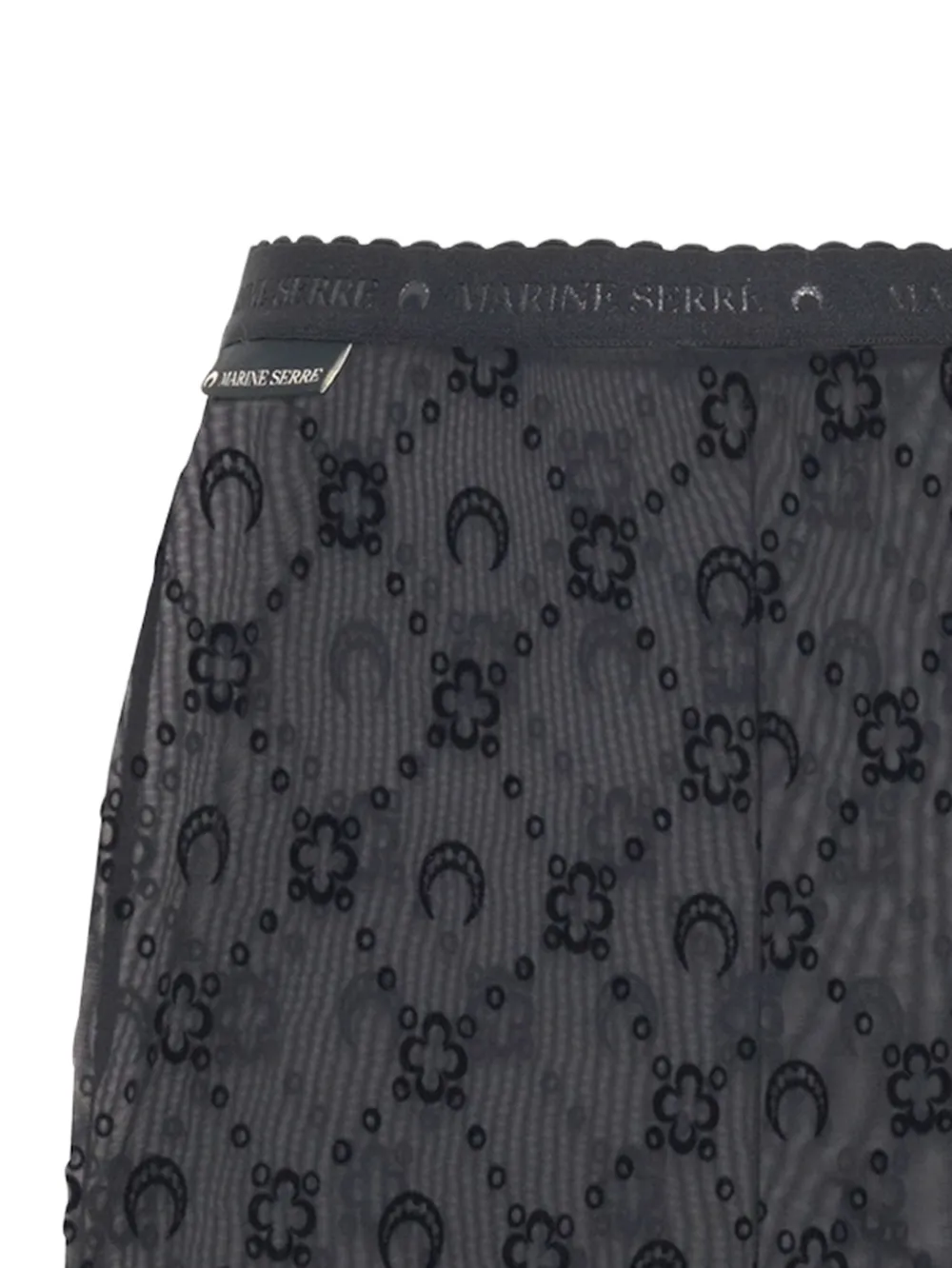 Marine Serre flock-print mesh shorts Zwart