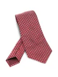 Giorgio Armani dot-pattern silk tie - Red