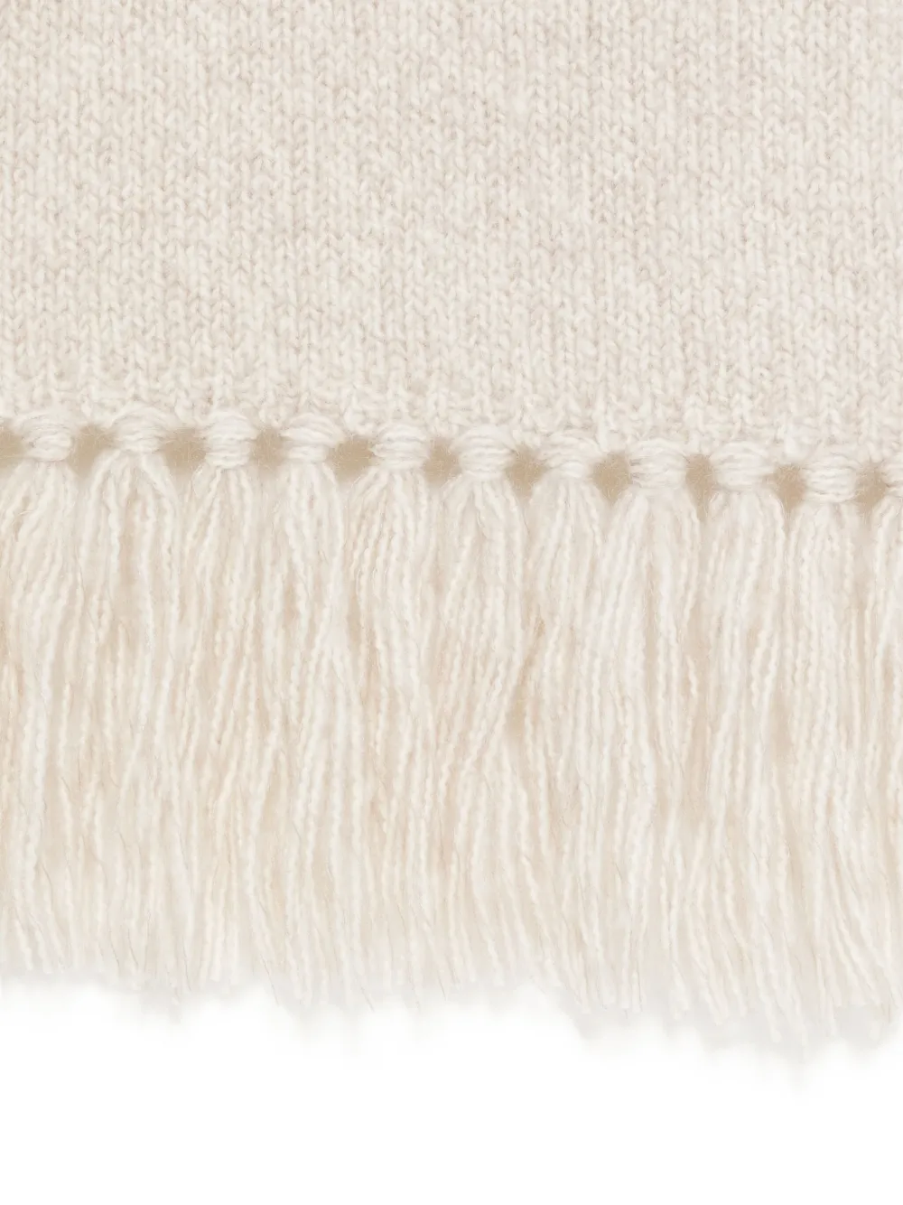 Lardini Fringed Knitted Scarf In Neutral