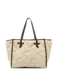 GIANNI CHIARINI Marcella chevron-quilted tote bag - Light and natural