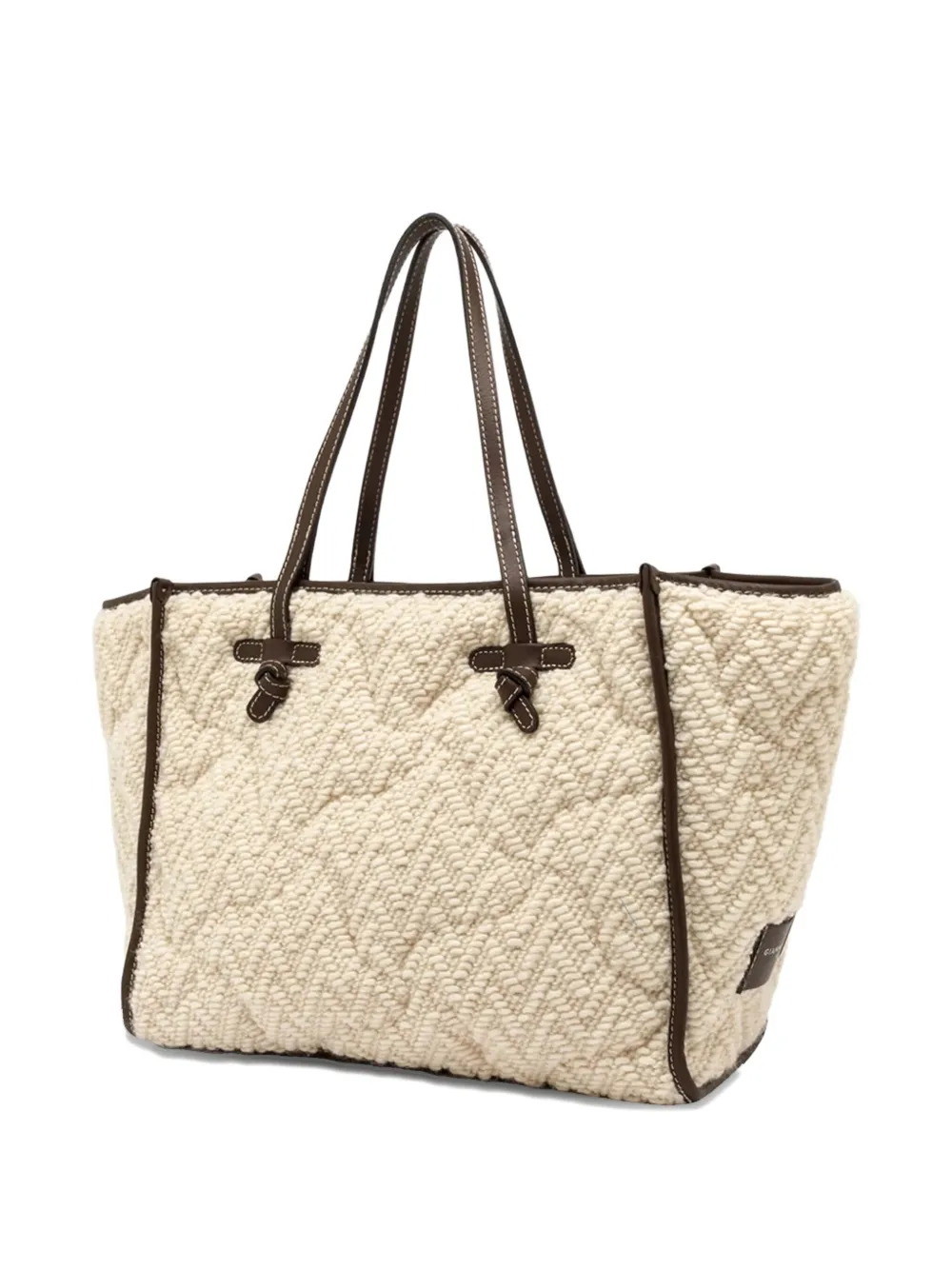 GIANNI CHIARINI Marcella chevron-quilted tote bag - Light and natural