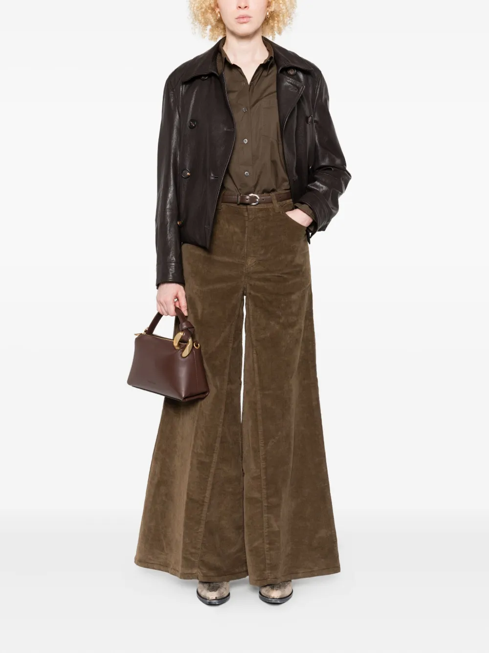 TRUE AVENUE Ribfluwelen broek - Bruin