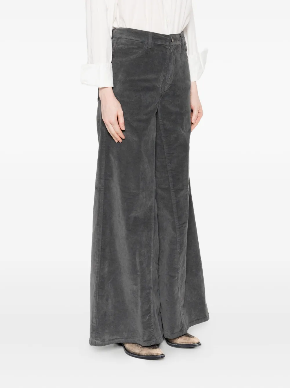 TRUE AVENUE Ribfluwelen broek Grijs