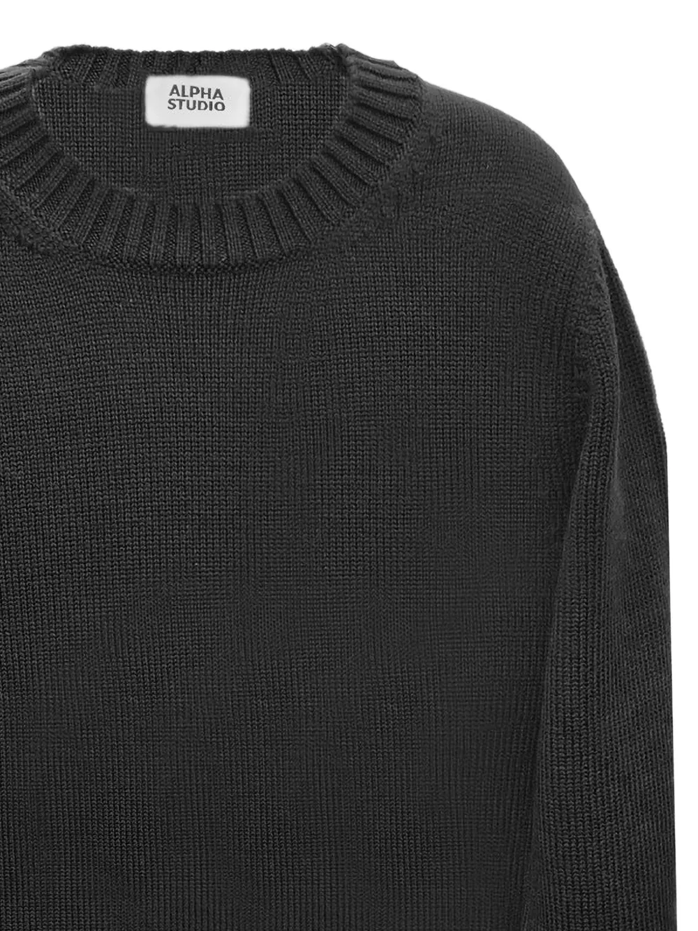 ALPHA STUDIO round-neck sweater - Zwart