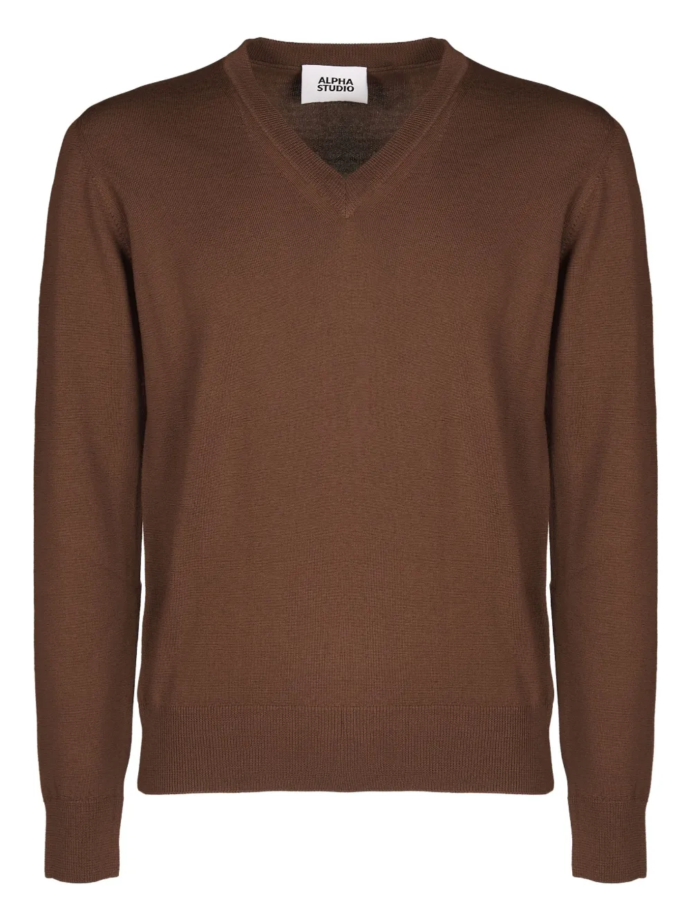 ALPHA STUDIO jersey con cuello en V | marrón | Image 1