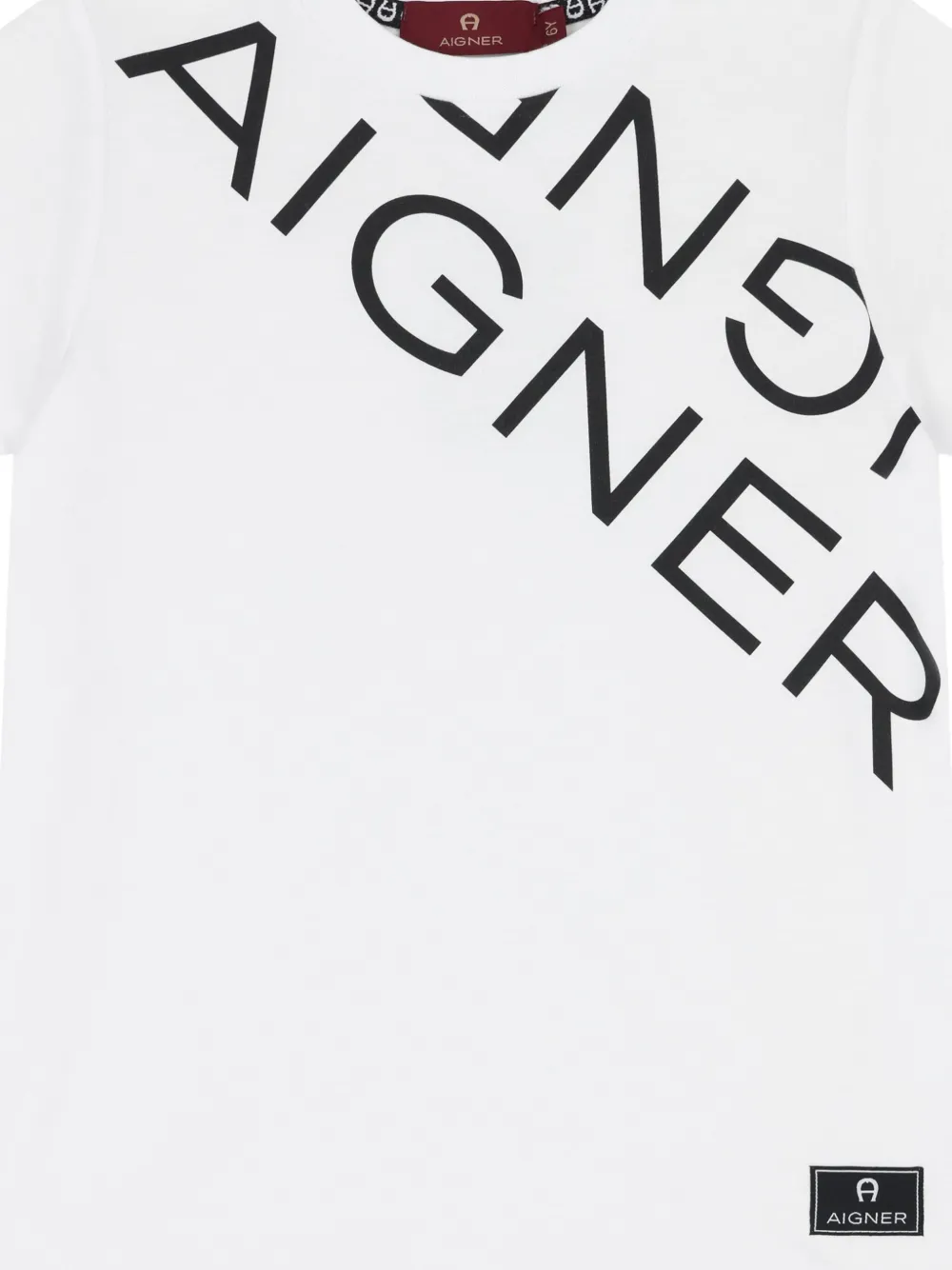Aigner Kids diagonal-logo T-shirt Wit