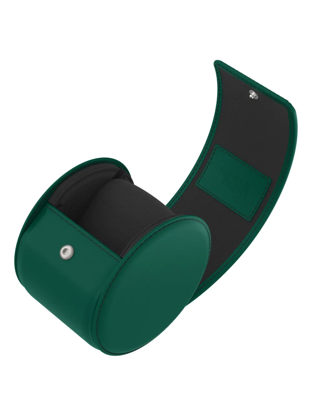 Kross Studio Leather Cylindrical Watch Case In Green
