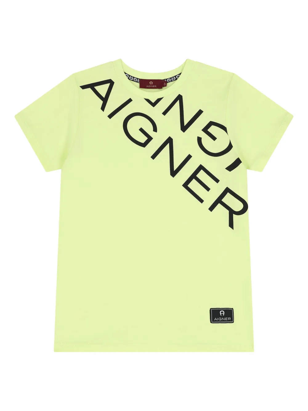 Aigner Kids diagonal logo T-shirt Groen