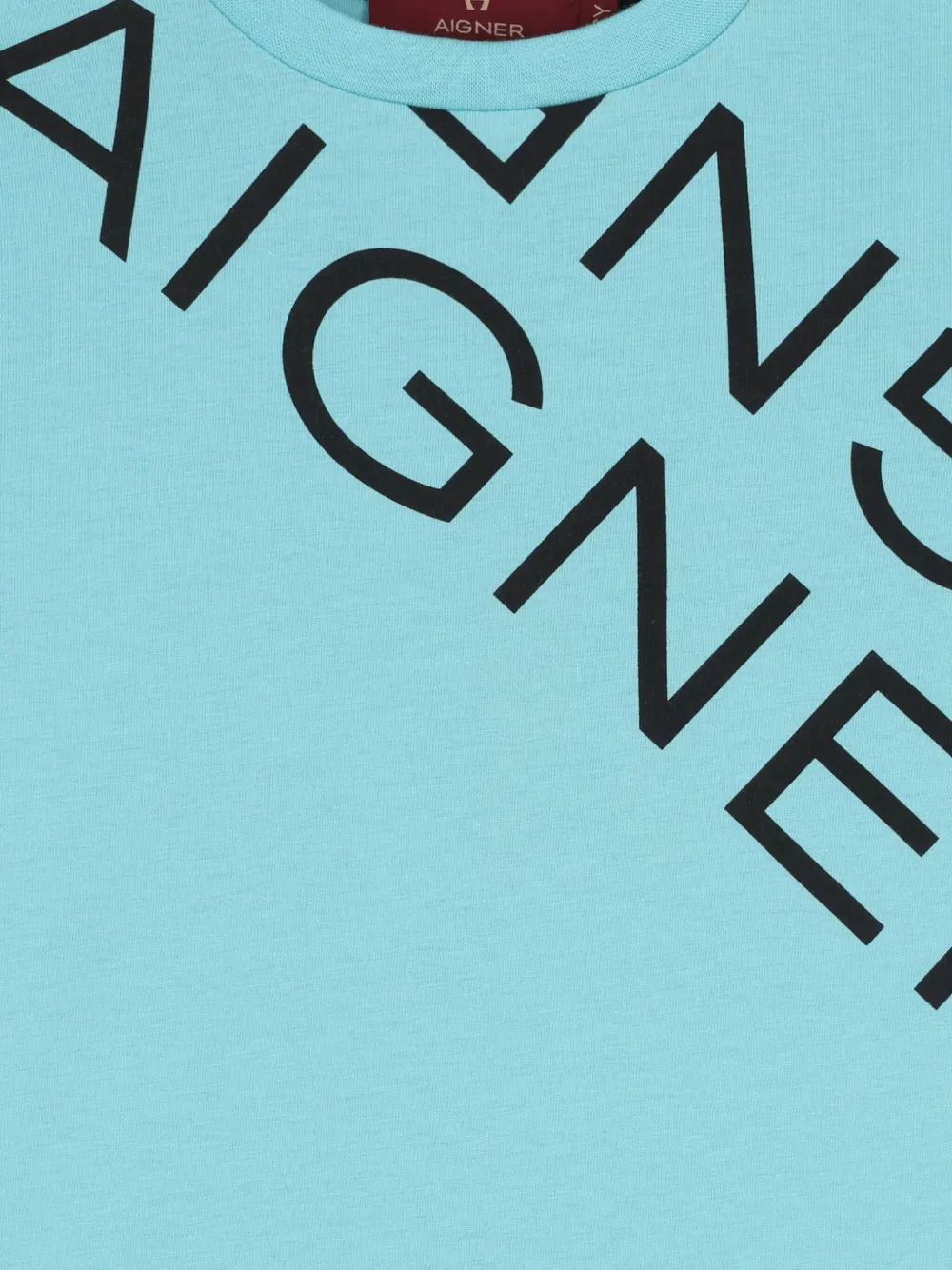Aigner Kids T-shirt met diagonaal logo Blauw