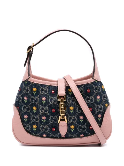 Gucci Pre-Owned 2016-2025 Limited Edition Mini GG Embroidered Denim Floral Jackie 1961 crossbody bag