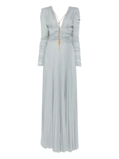 Elisabetta Franchi pleated V-neck dress
