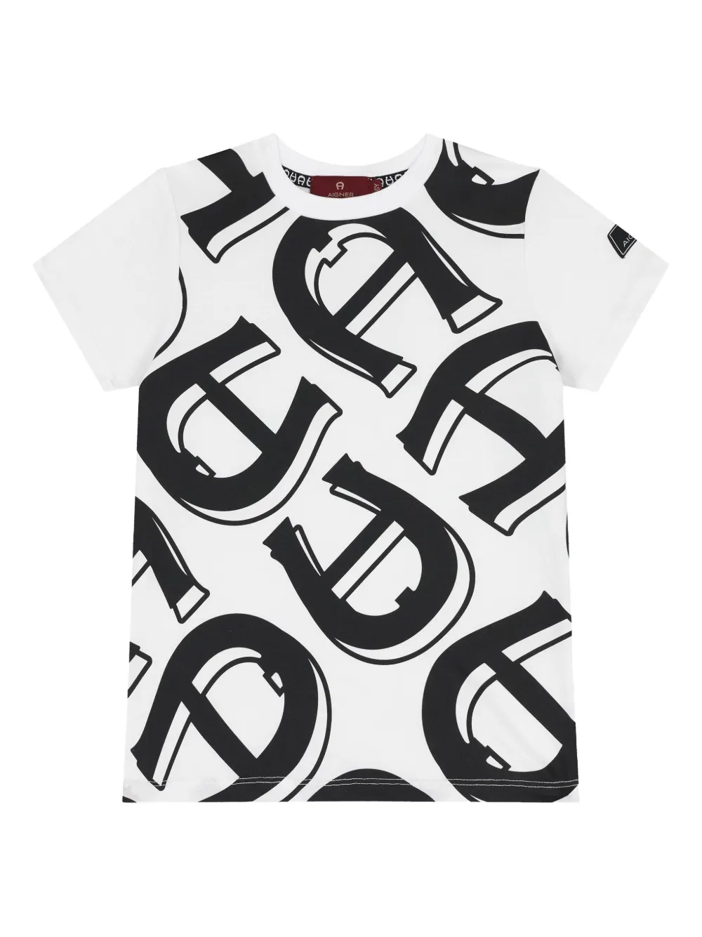 Aigner Kids logo-print cotton T-shirt 091 WHITE
