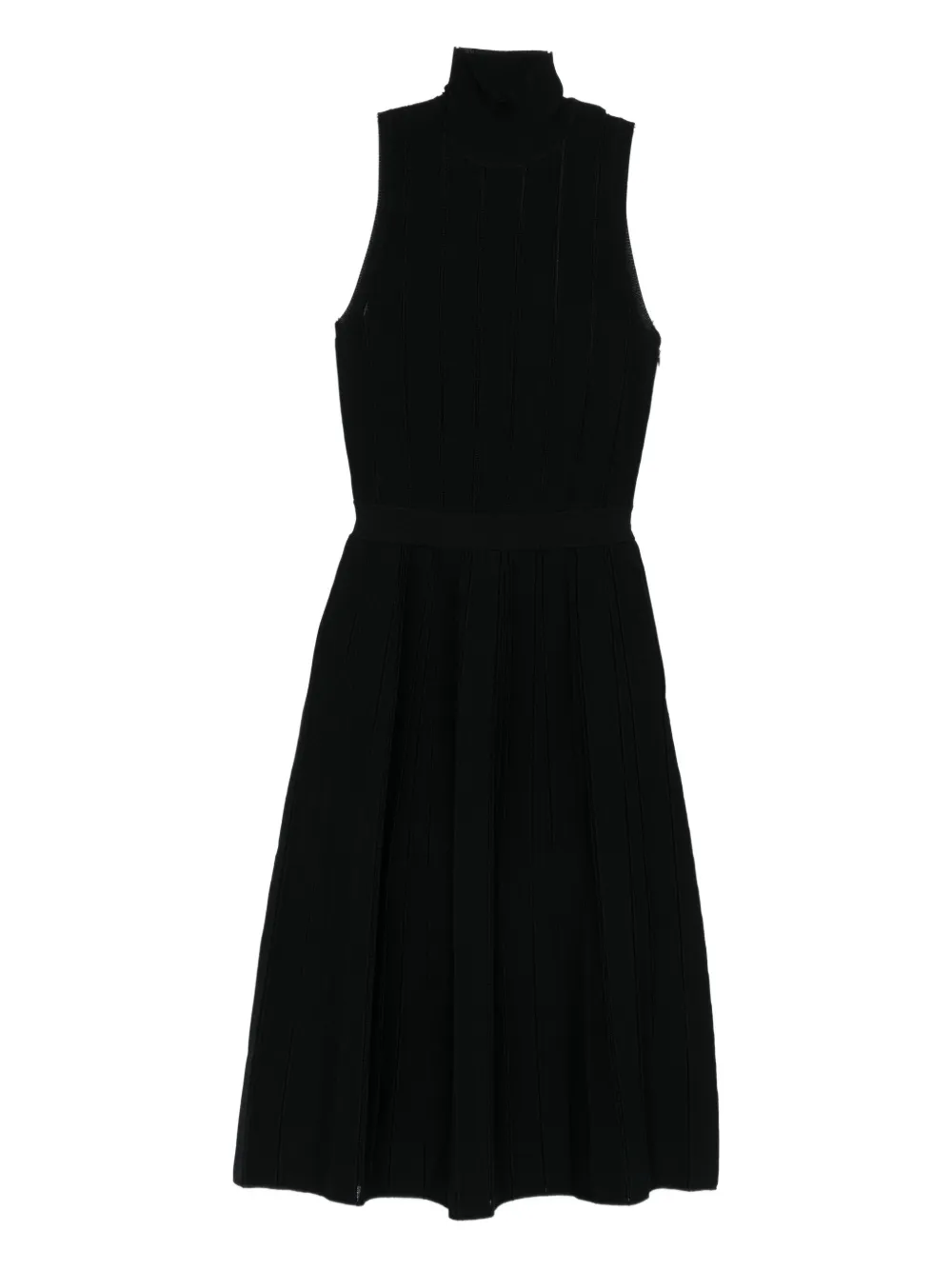 Elisabetta Franchi ribbed high-neck dress Zwart