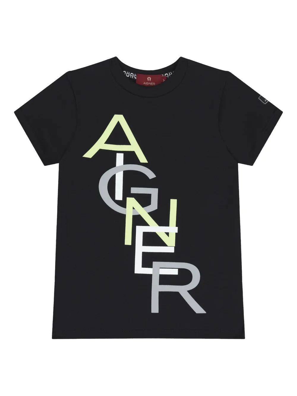 Aigner Kids logo-print cotton T-shirt Zwart