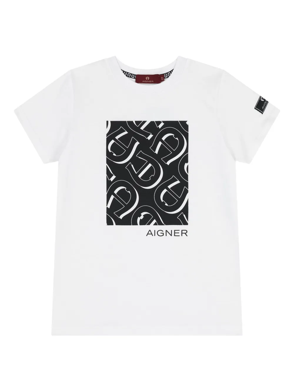 Aigner Kids logo-pattern T-shirt Wit