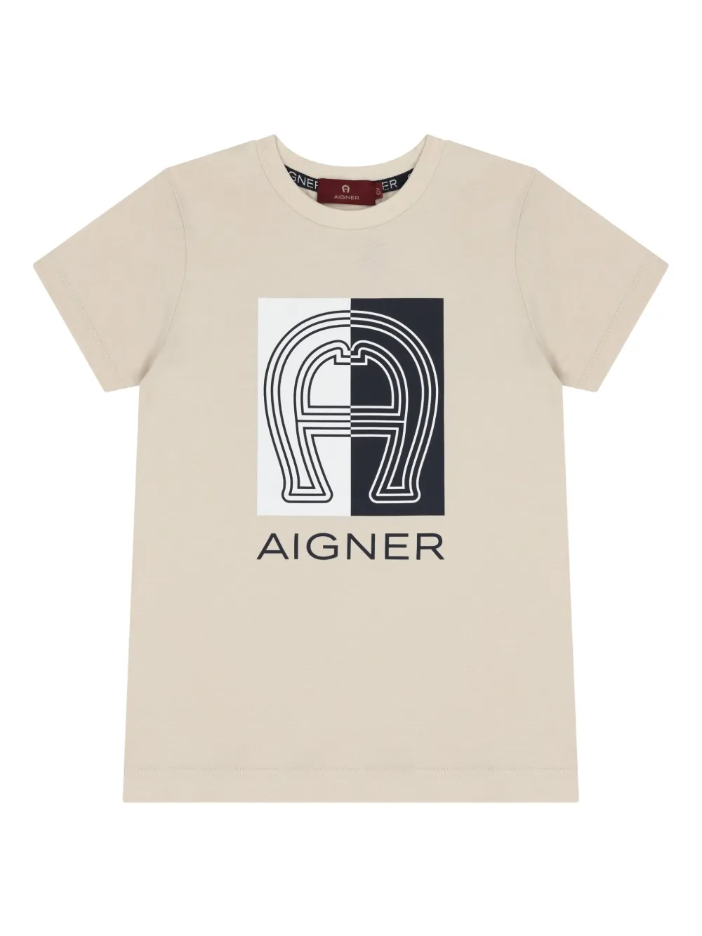 Aigner Logo-print Cotton T-shirt In Neutral
