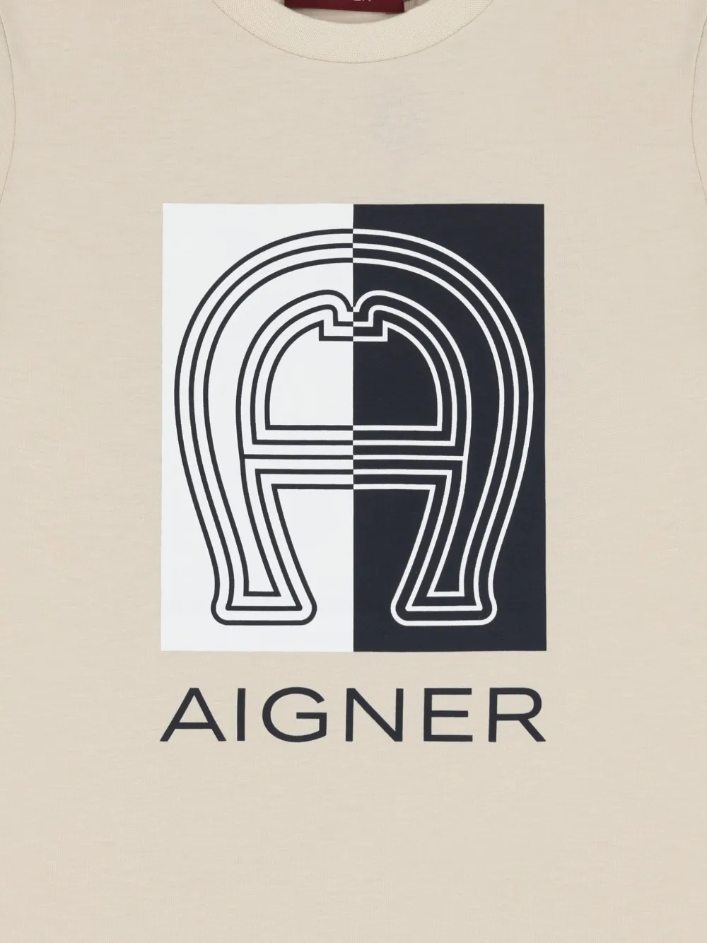 Aigner Logo-print Cotton T-shirt In Neutral