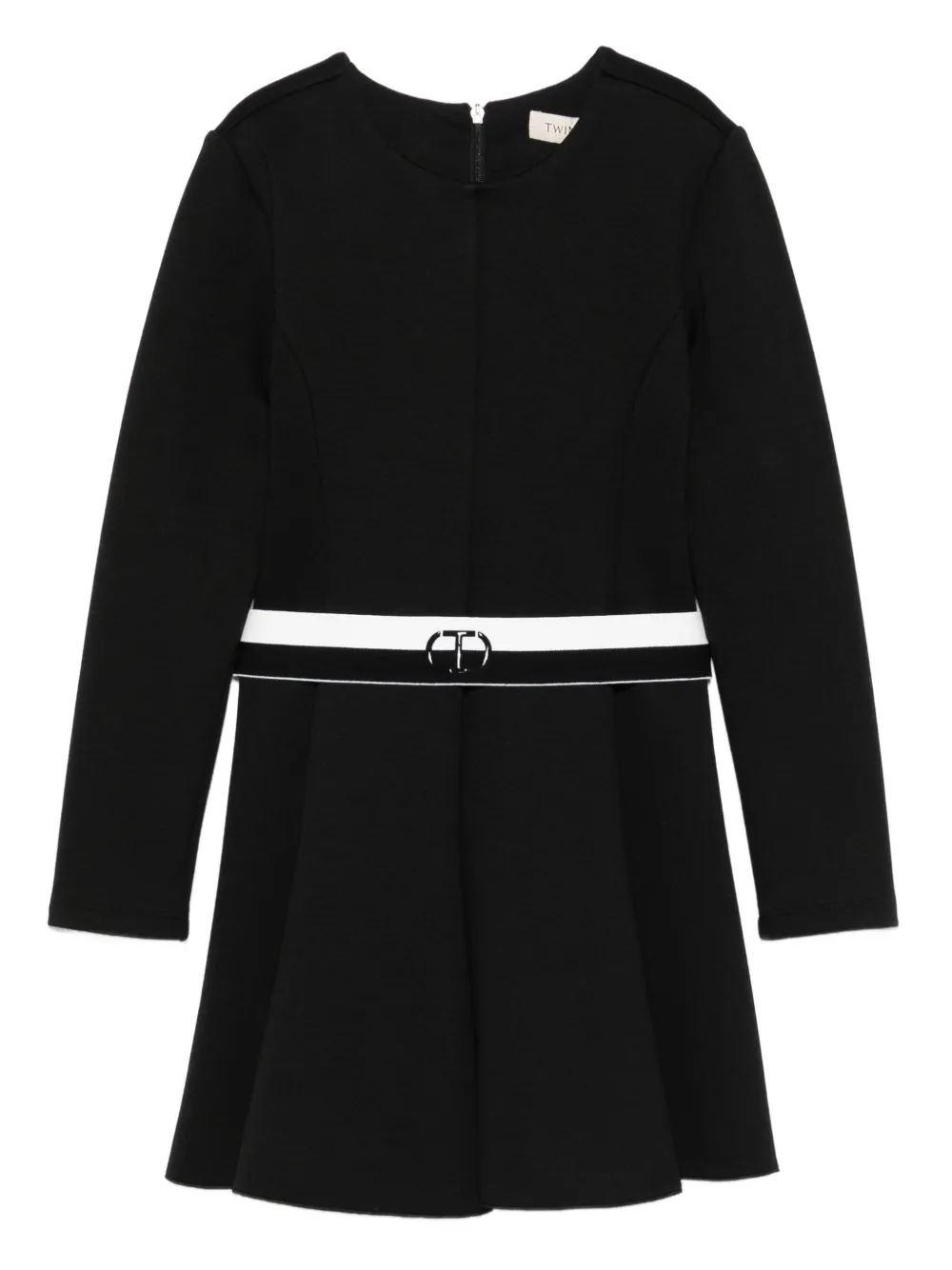 TWINSET Kids belted flared dress Zwart
