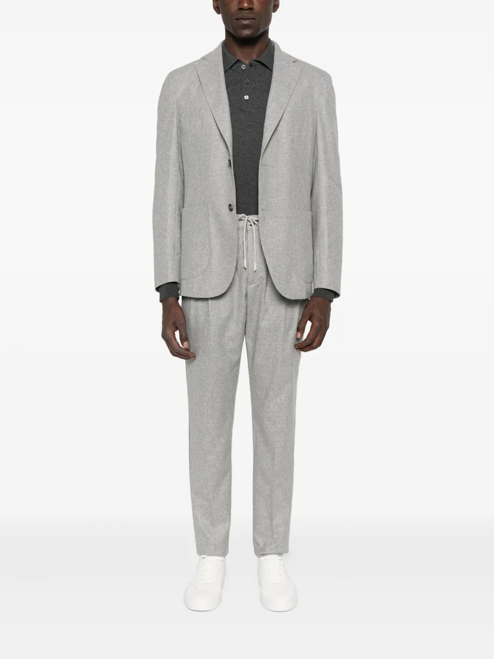 Corneliani long-sleeve polo shirt - Grijs