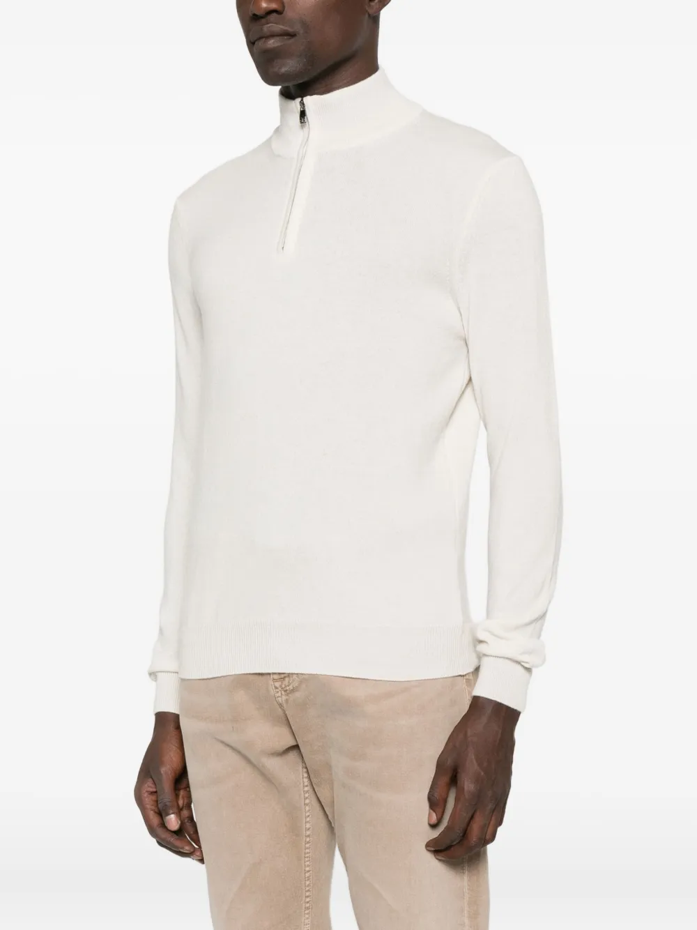 Corneliani half-zip cashmere sweater Beige