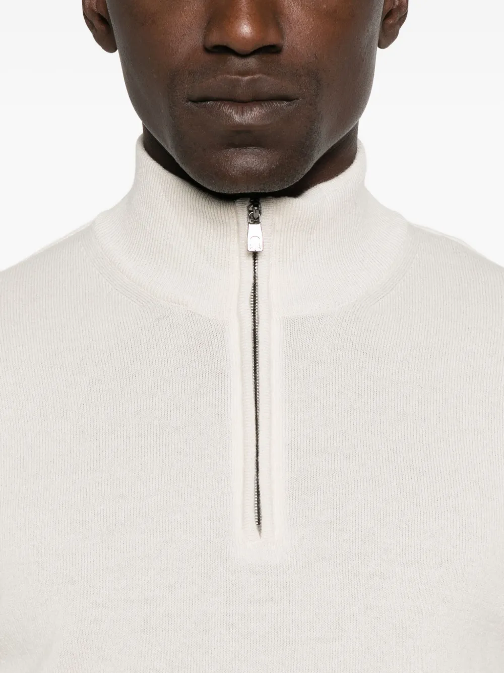 Corneliani half-zip cashmere sweater Beige