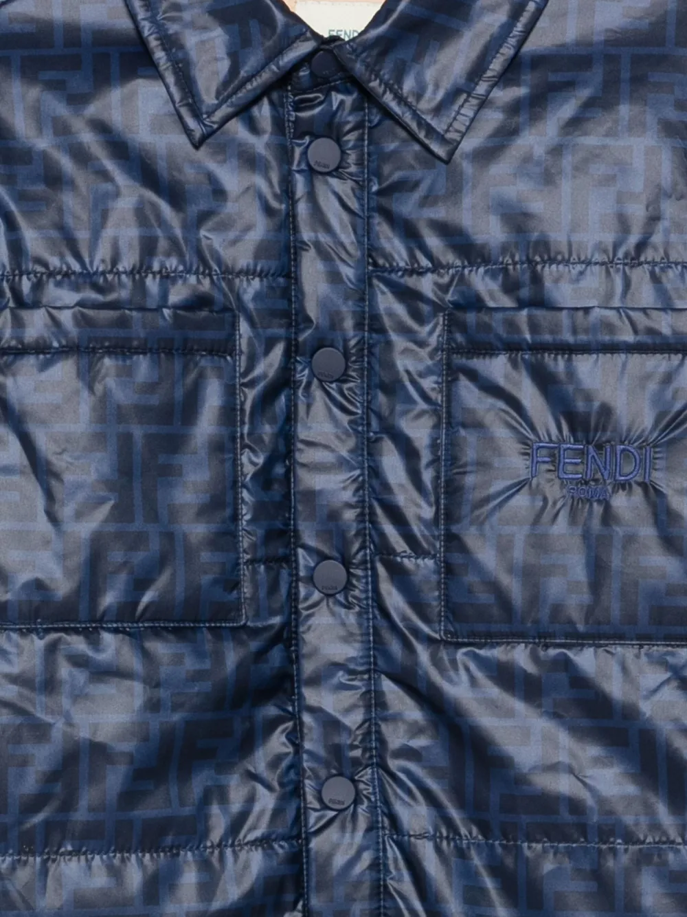 Fendi Kids Gewatteerd jack Blauw