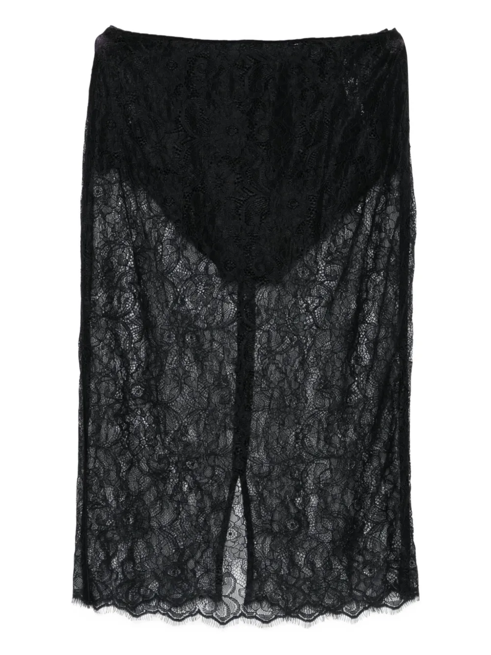 Elisabetta Franchi Rok met bloemenkant Zwart