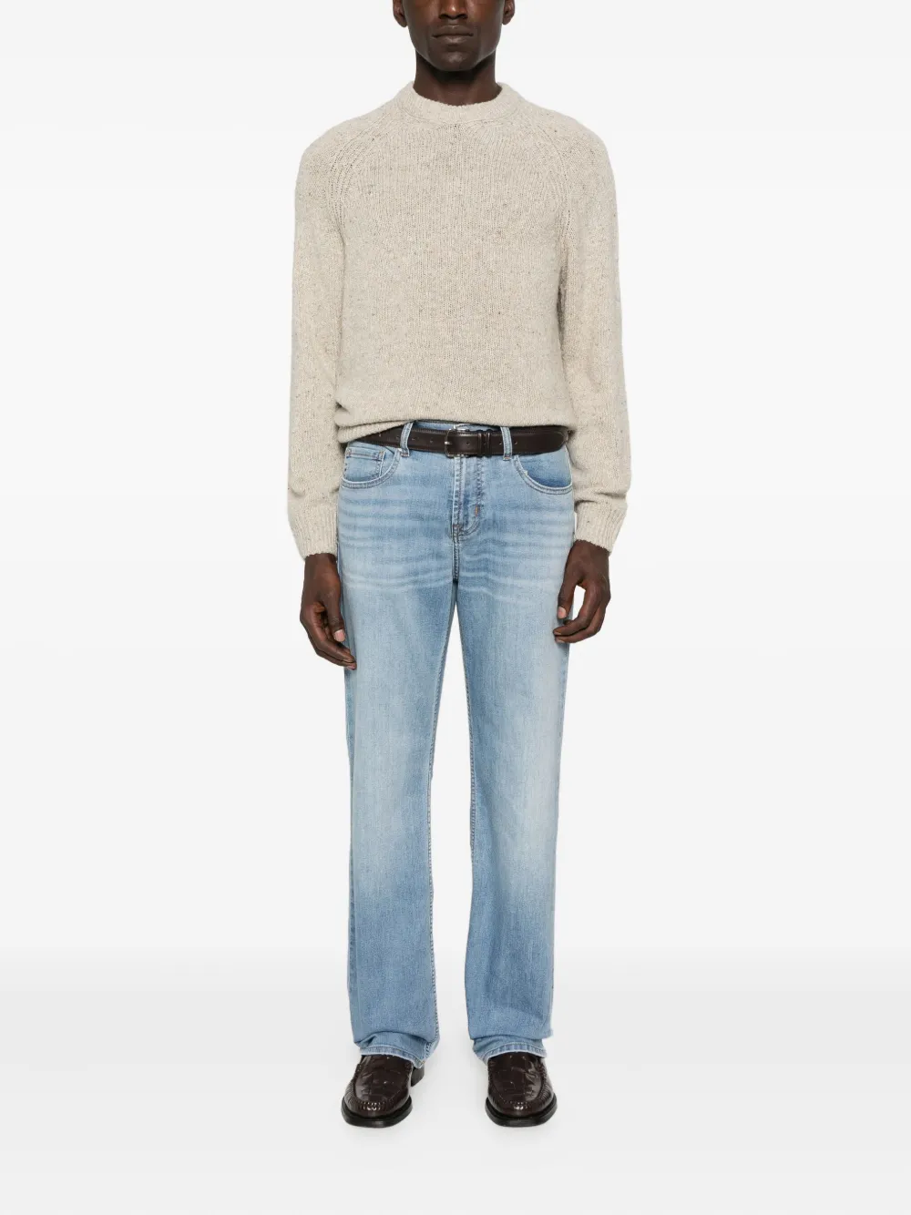 7 For All Mankind Straight Chino Comfort Twill Wall In Blue
