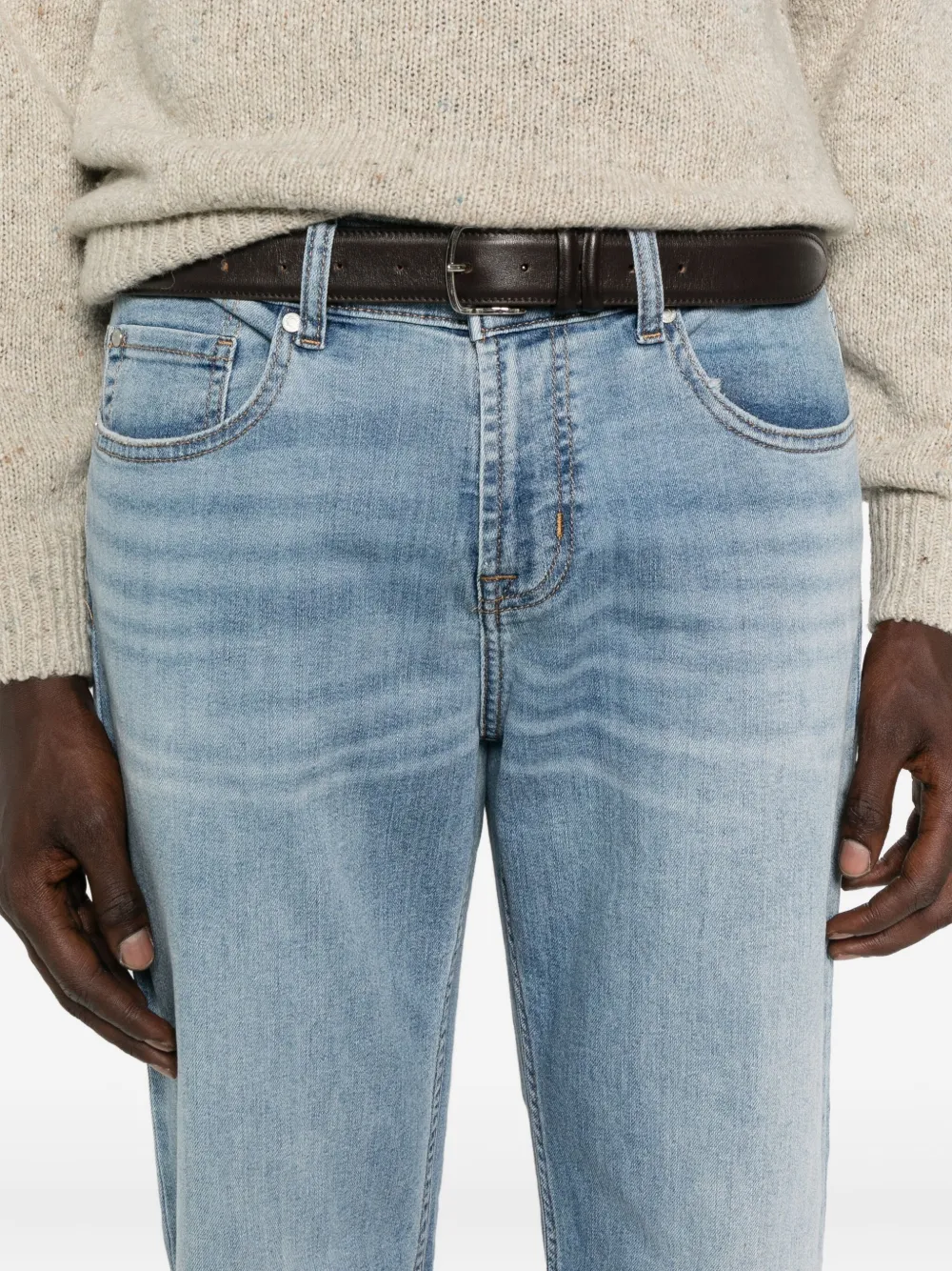 7 For All Mankind Straight Chino Comfort Twill Wall In Blue