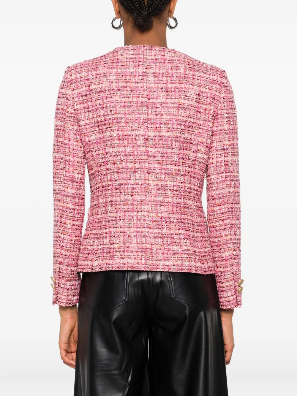 Tagliatore Tweed jack met gouden knoop Roze