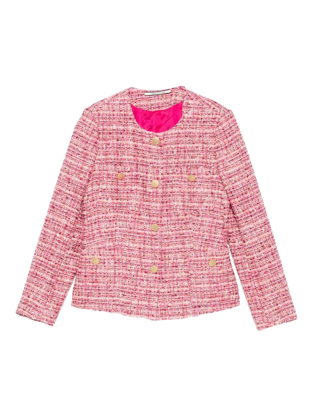 Tagliatore Tweed jack met gouden knoop Roze