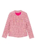 Tagliatore tweed gold-button jacket - Pink