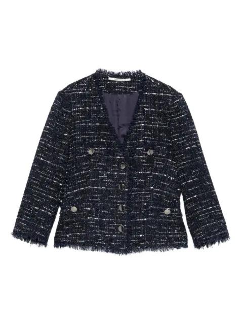 Tagliatore tweed frayed-edge jacket