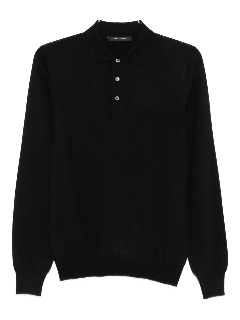 Tagliatore Long-sleeve Polo Shirt In Black
