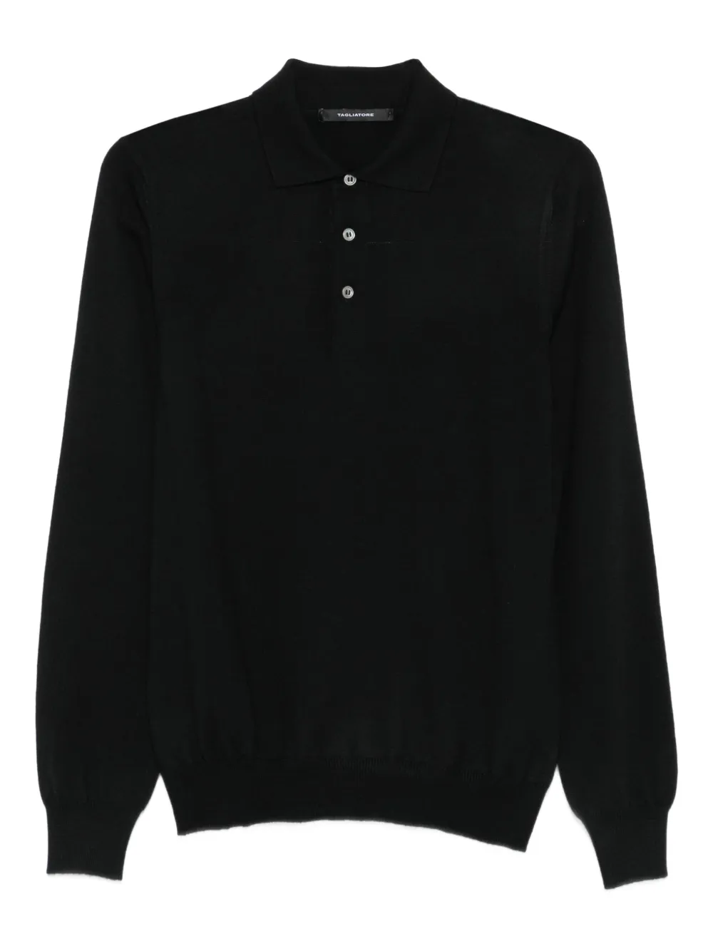 Tagliatore Poloshirt met lange mouwen Zwart