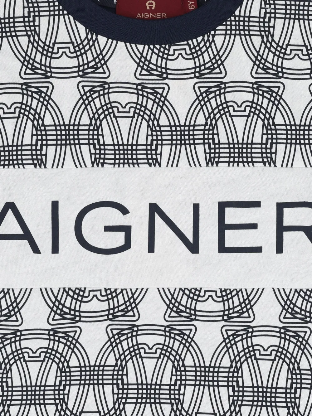 Aigner Kids logo-pattern short-sleeve T-shirt Blauw